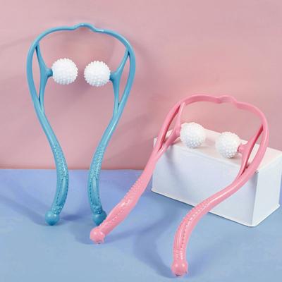 1/2Pcs Shiatsu Neck Massager for Muscle Relaxation Ergonomic Handle Adjustable Pressure Balls Non-Electric Manual Massager for Home Office Travel