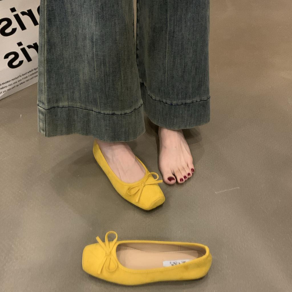 Flat shoes bow women's shoes red small single shoes ballet shoes spring and summer new ladyshoes soft-soled shoes women