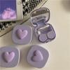 Pink Love Three-Dimensional with Mirror Colored Contact Lenses Case High Sense Girl Cute Macaron Color Ins Invisible Couple Box