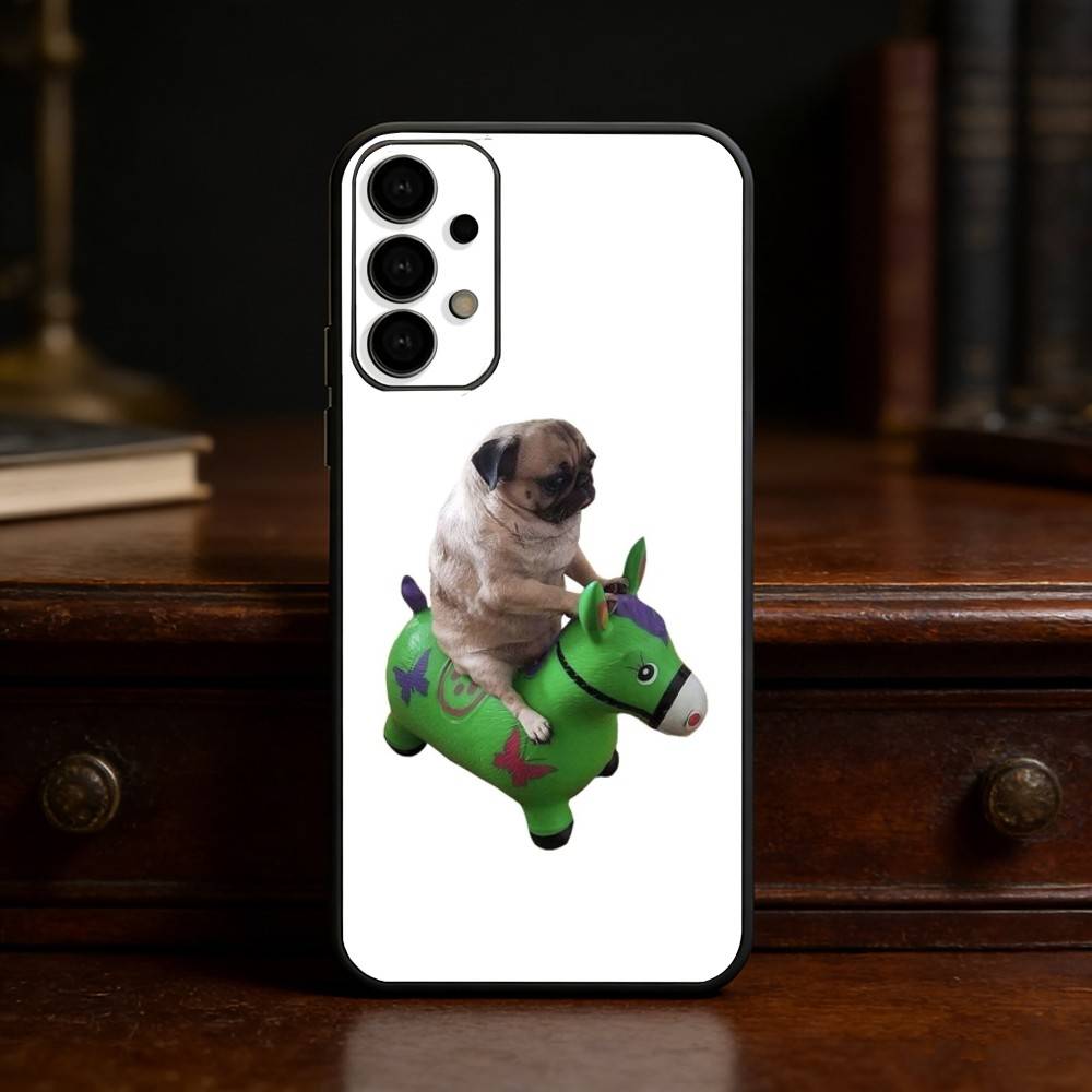 

Pug Dog Funny Cartoon Phone Case For Samsung S25,24,23,22,30,21,10,9,Ultra,Plus,Lite Soft Black Case Samsung S20ULTRA5G