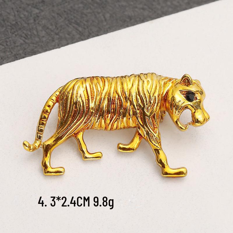 Retro Brošňa Tiger a Leopard - Kreatívny Zliatinový Odznak na Ozdobu Košele