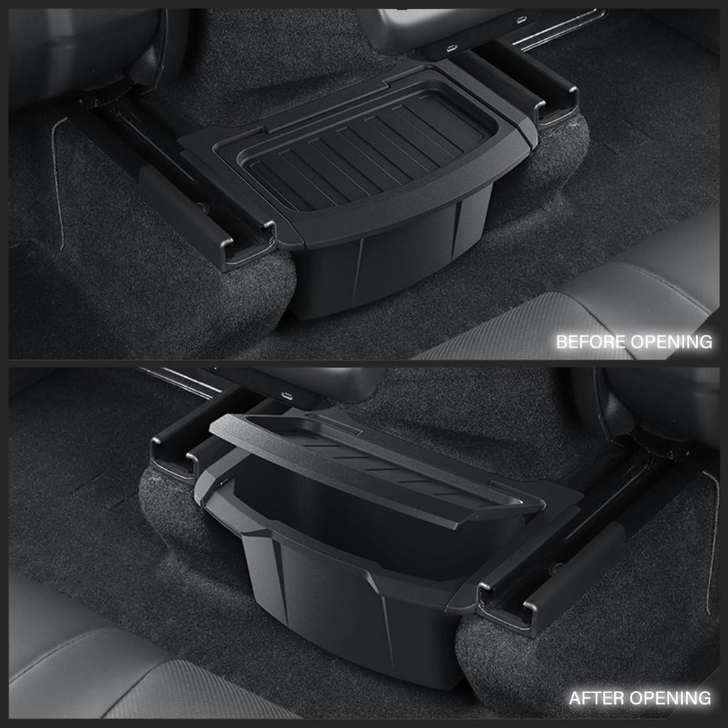Rear Center Console Floor Storage Box For Tesla Model Y Juniper 2025 2026 Rear Center Console Organizer - 2Nd Row Seat Organizer Bin For Model Y