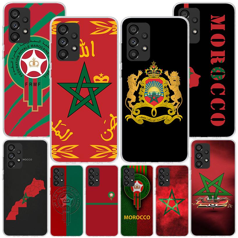 Morocco Flag Phnoe Case for Samsung Galaxy A17 A37 A57 A16 A26 A36 A56 A15 A14 A13 A55 A54 A53 A35 A34 A33 A25 A24 A23 A52 Galax