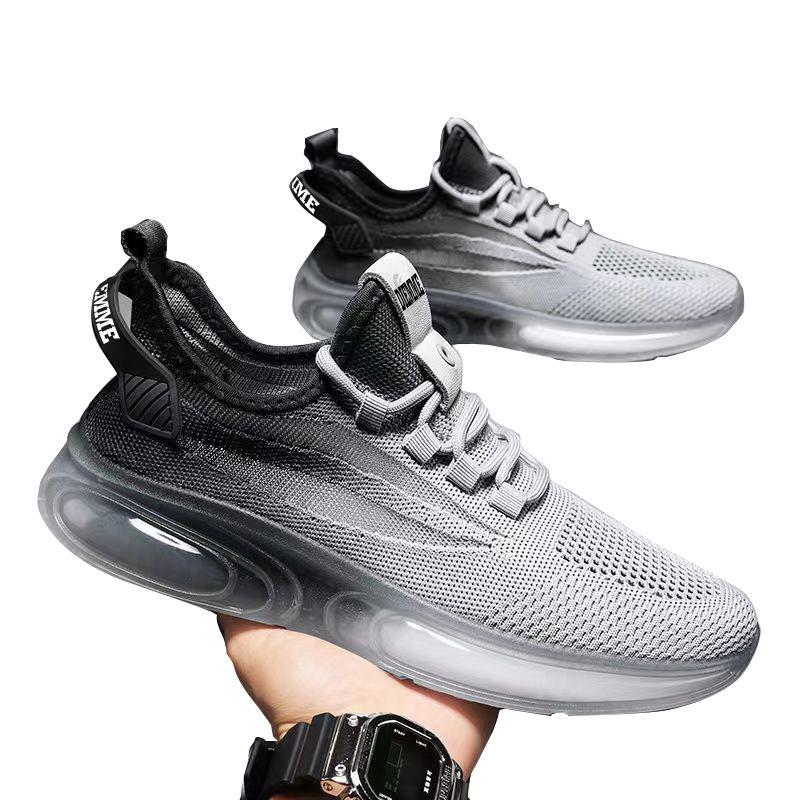 Spring and Autumn Men's Shoes New Fly-woven Breathable Korean Version Trendy Fashion Sports Casual Shoes Soft-soled Running Shoes Men