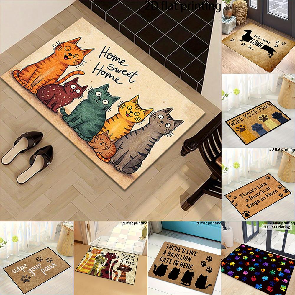2D Flat-1PC Cute Cat Home Sweet Mat , Welcome mats for home decoration.
