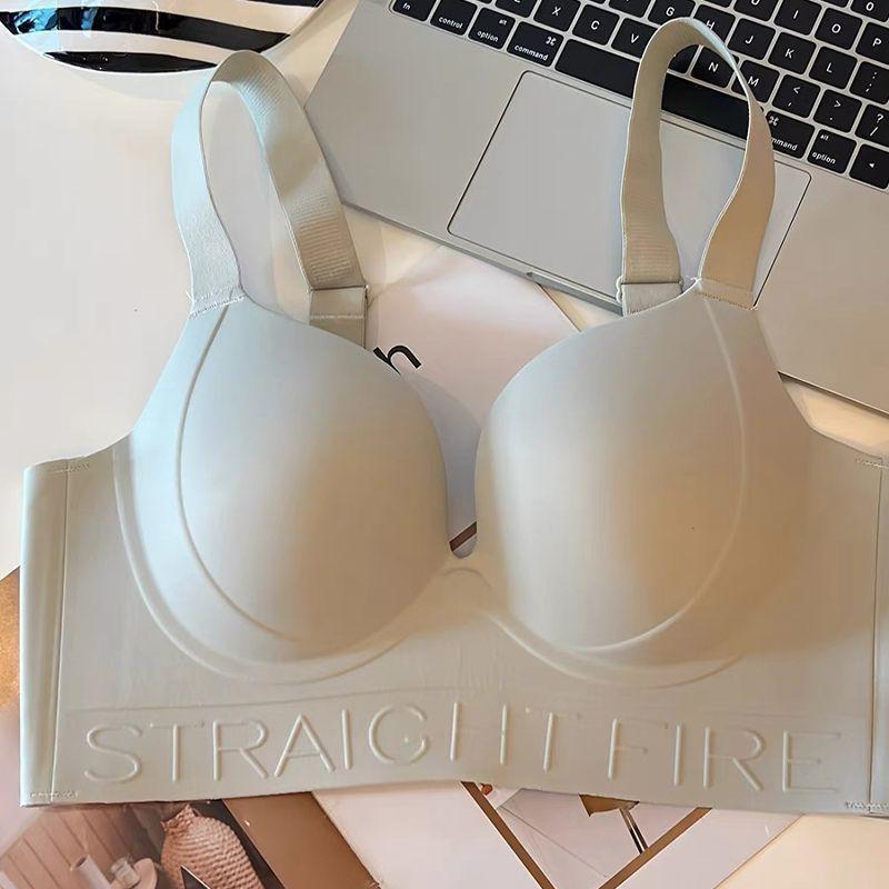 Women's Seamless Tank Top Bra Comfortable Push-Up Bra with Side Gathering Plus Size Bra