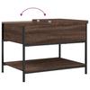 Coffee Table Brown Oak Look 70 x 50 x 50 cm Wood Based Material Metal