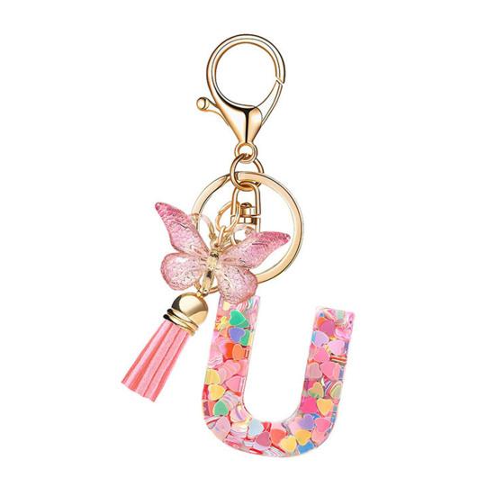 Heart Keyring Keychain Pendant Epoxy Resin Pink 10.7 Cm/4.21 In 1 Pc