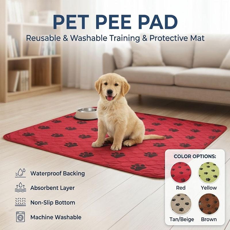 Dog Pee Pad Reusable Washable Dog Urine Mat Car Seat Floor Sofa Waterproof Absorbent Puppy Cat Training Diaper Mat Pet Supplies