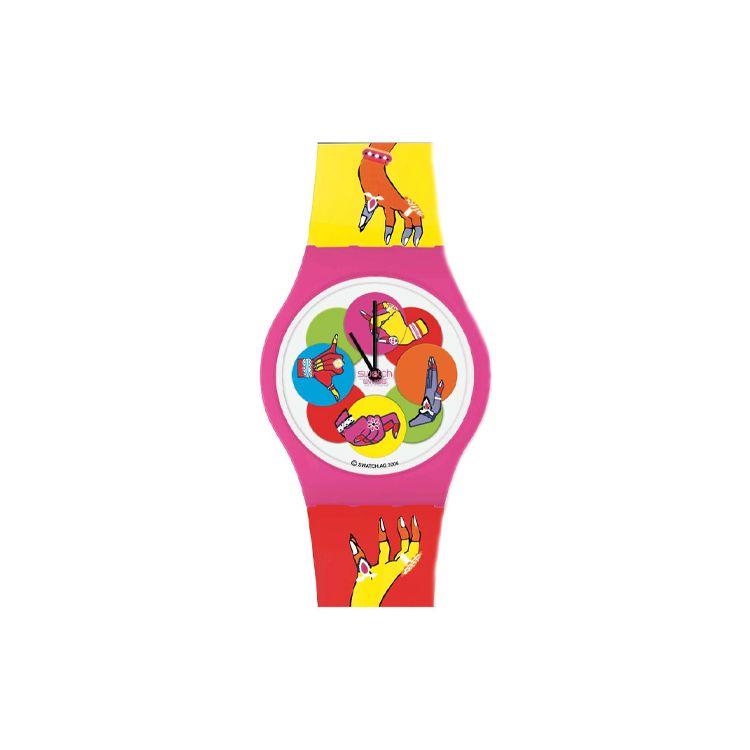 Swatch Quartz Movement 30M Water Resistant Watch 38Mm White Dial Plastic Case Silicone Strap Unisex watches SUPP101 White