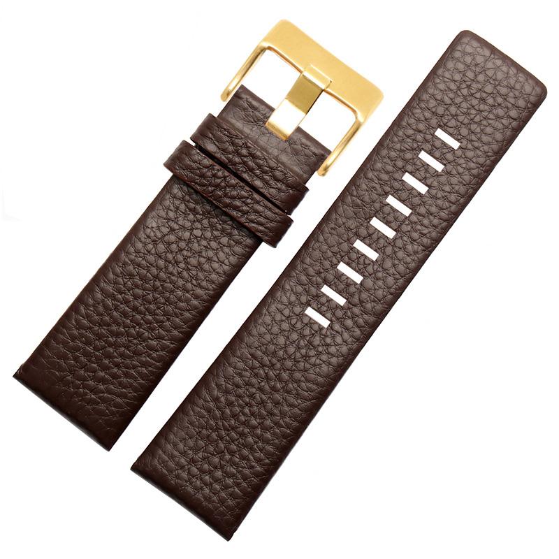 Genuine Leather Watchband for Diesel DZ1405 4323 4344 4427 7257 4283 Watches Pin Buckle Embossed bracelet 24 26 28mm Watch Strap