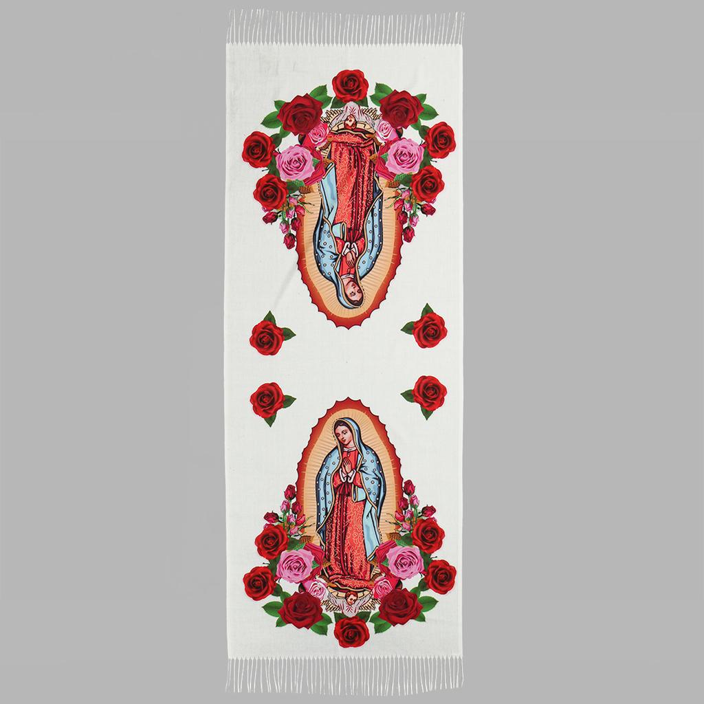 Printed Virgin Mary Of Guadalupe Scarf Men Women Winter Fall Warm Scarves Mexico Catholic Saint Shawl Tassels Wrap