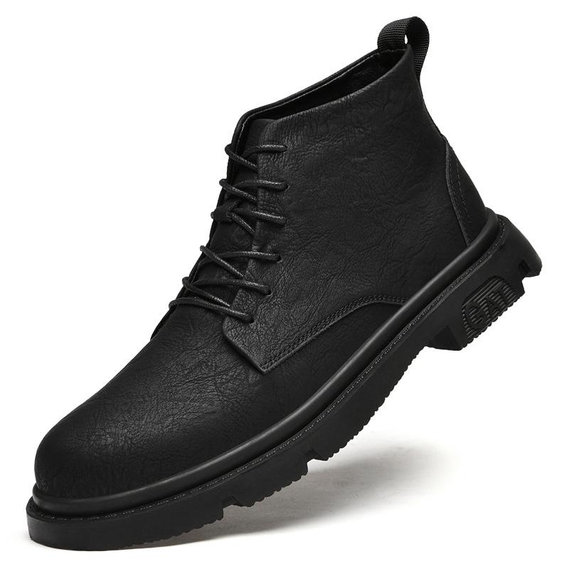 Hand-scratched Martin boots men's shoes spring and autumn boots medium-top men's boots British high-top short boots casual tooling shoes