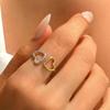 Sweet Fairy Heart-Shaped Adjustable Stainless Steel Ring - Perfect Gift for Girlfriend