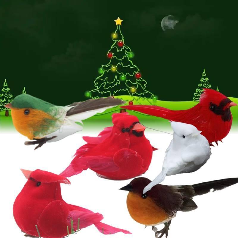 Entzückender künstlicher Feder Rotkehlchen Vogel Weihnachtsbaumschmuck Bastelstück