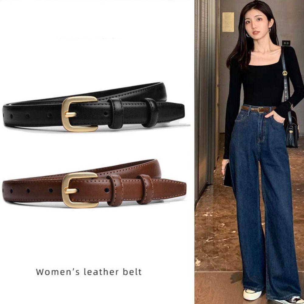 Black Needle Buckle PU Leather Waist Belt Strap Korean Style Waistband Leather Fashion Belt  Ladies
