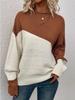 Women's Casual Color Block Long Sleeve Knit Sweater