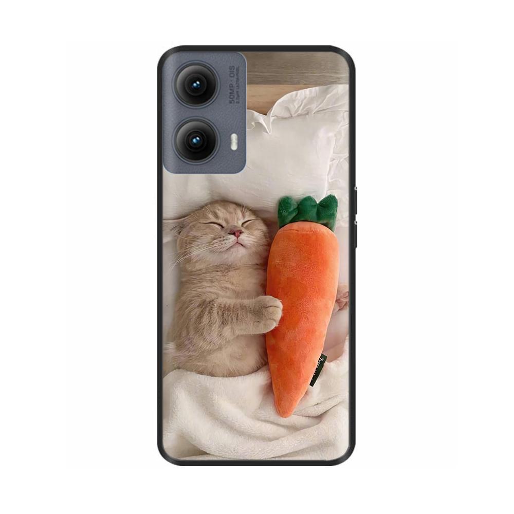 Silicone Casing For Motorola Edge 2024 Case Lovely Cartoon Soft TPU Black Cover For Moto Edge 2024 6.6" Shockproof Fundas Capa