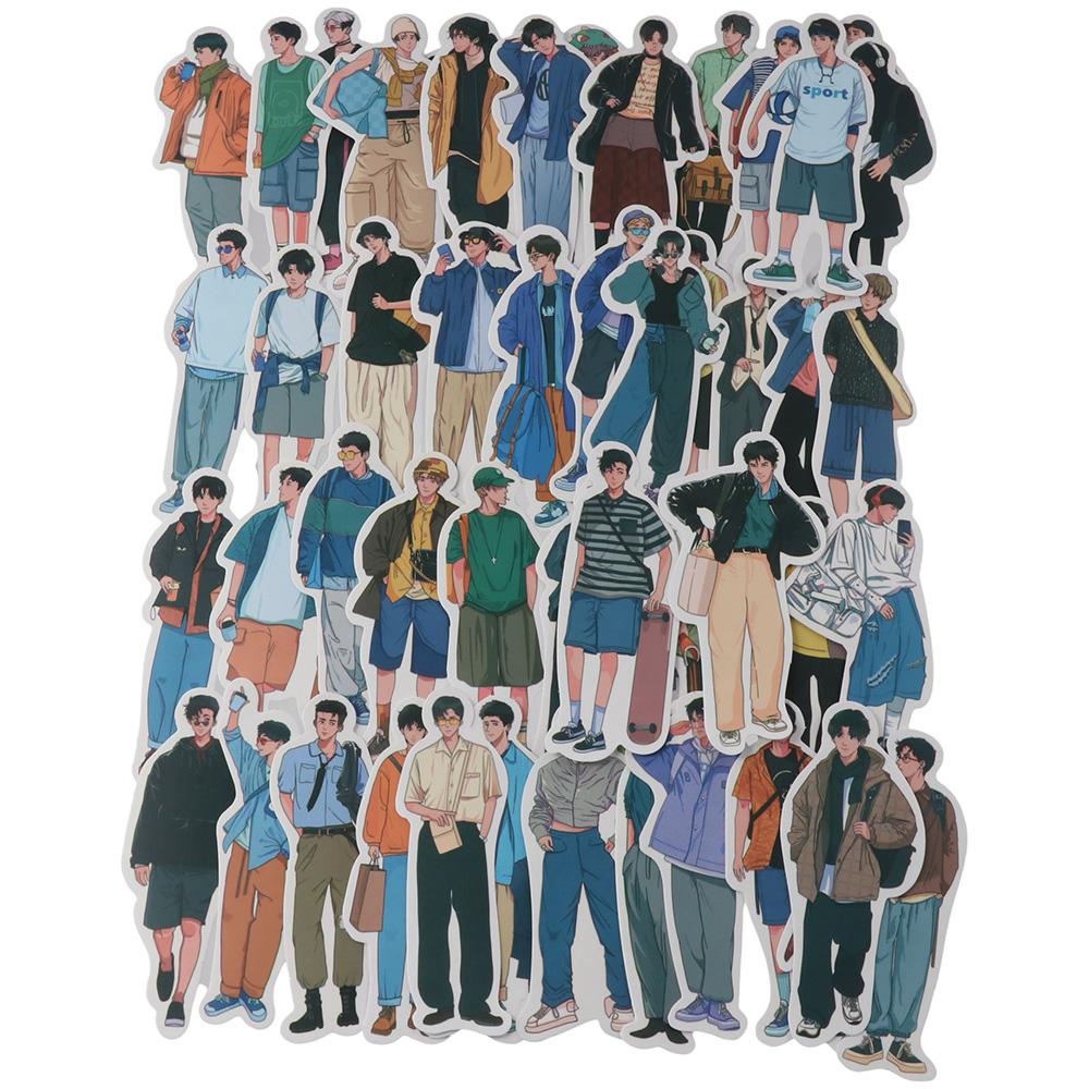 

150PCS Scrapbooking Supplies PVC Stickers Multicolored Boy Stickers People Stickers DIY светло-серый