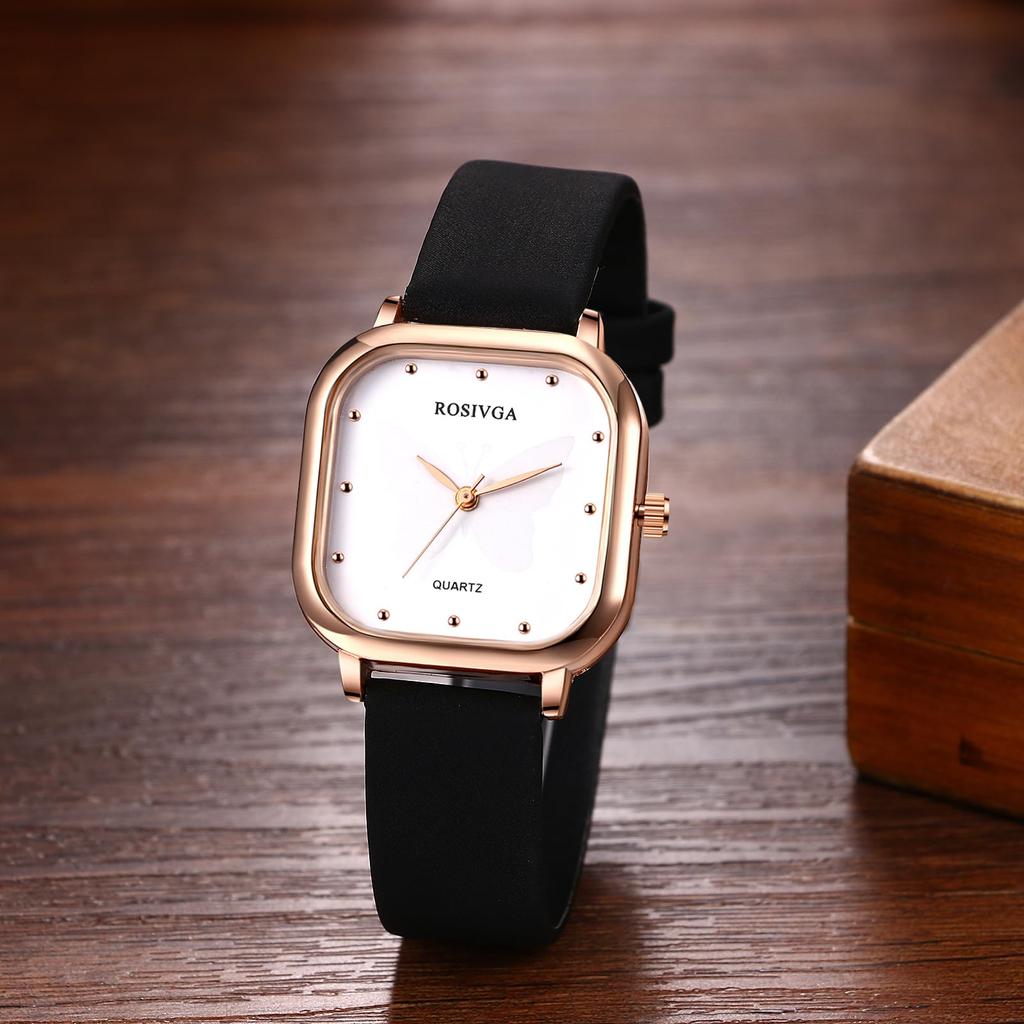 Cute Antique Butterfly Analog PU Leather Commuter Fashion Watch Perfect Gift for White and Christmas Women's Watch Display, Waterproof, Strap, Watch,