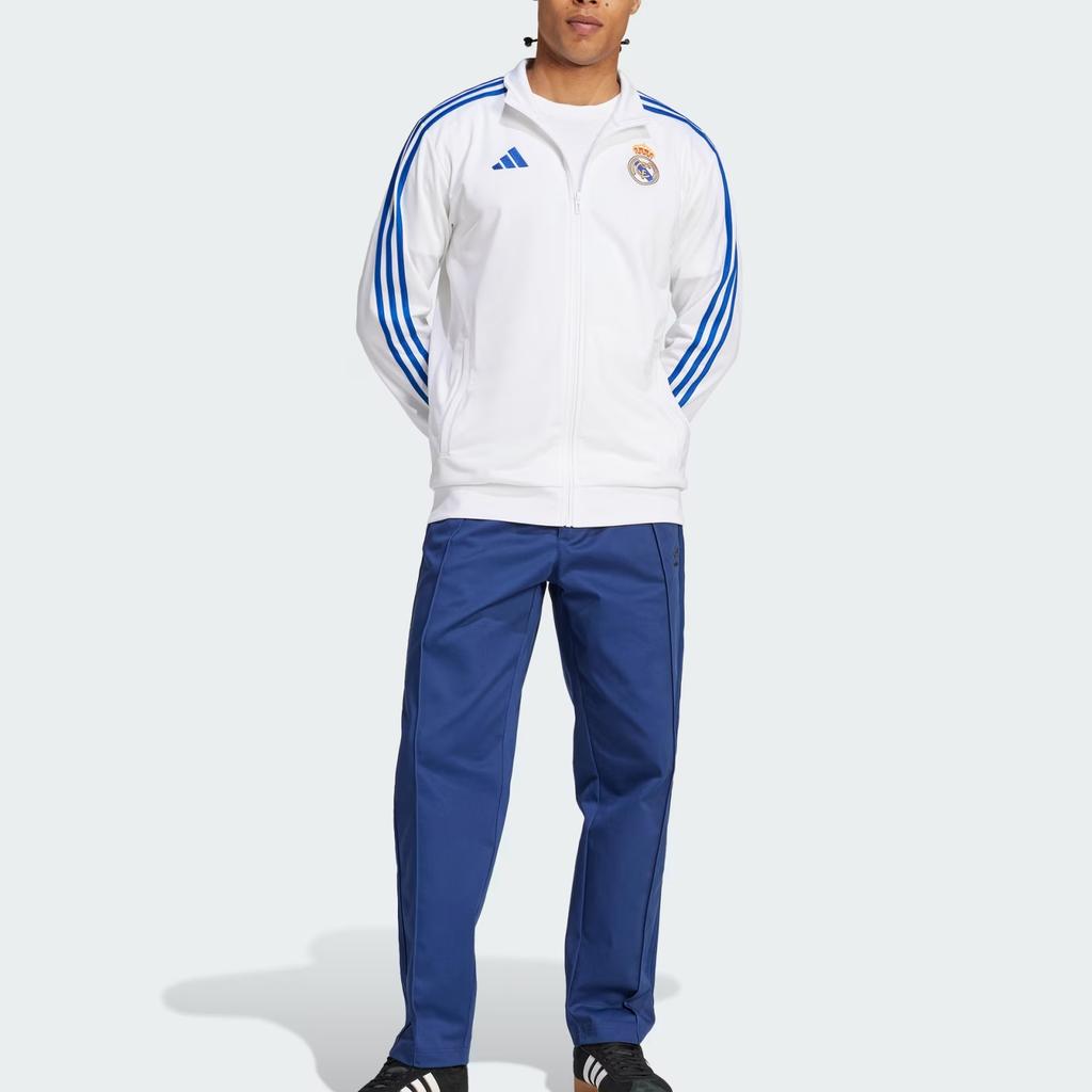 adidas Giacca da tuta DNA Real Madrid con logo a strisce del brand e zip frontale Top da uomo Bianco IT3804