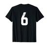Back Print Sports Block Number 6 Football Baseball Team T-Shirt