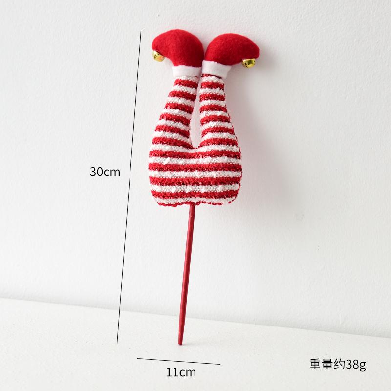 Christmas Elf Figurine Leg Ornament, Vase Flower Decoration, Suitable for Christmas Room and Garden Decoration.