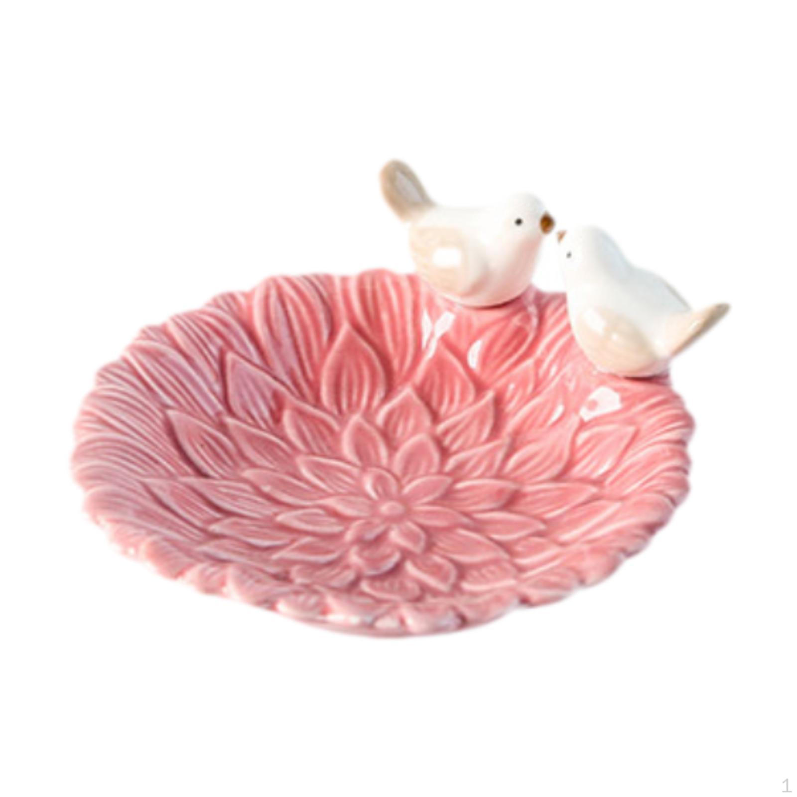 

Круглые фарфоровые серьги 12,8 см, поднос для ювелирных изделий, визитница с 2 статуями птиц на день рождения розовый