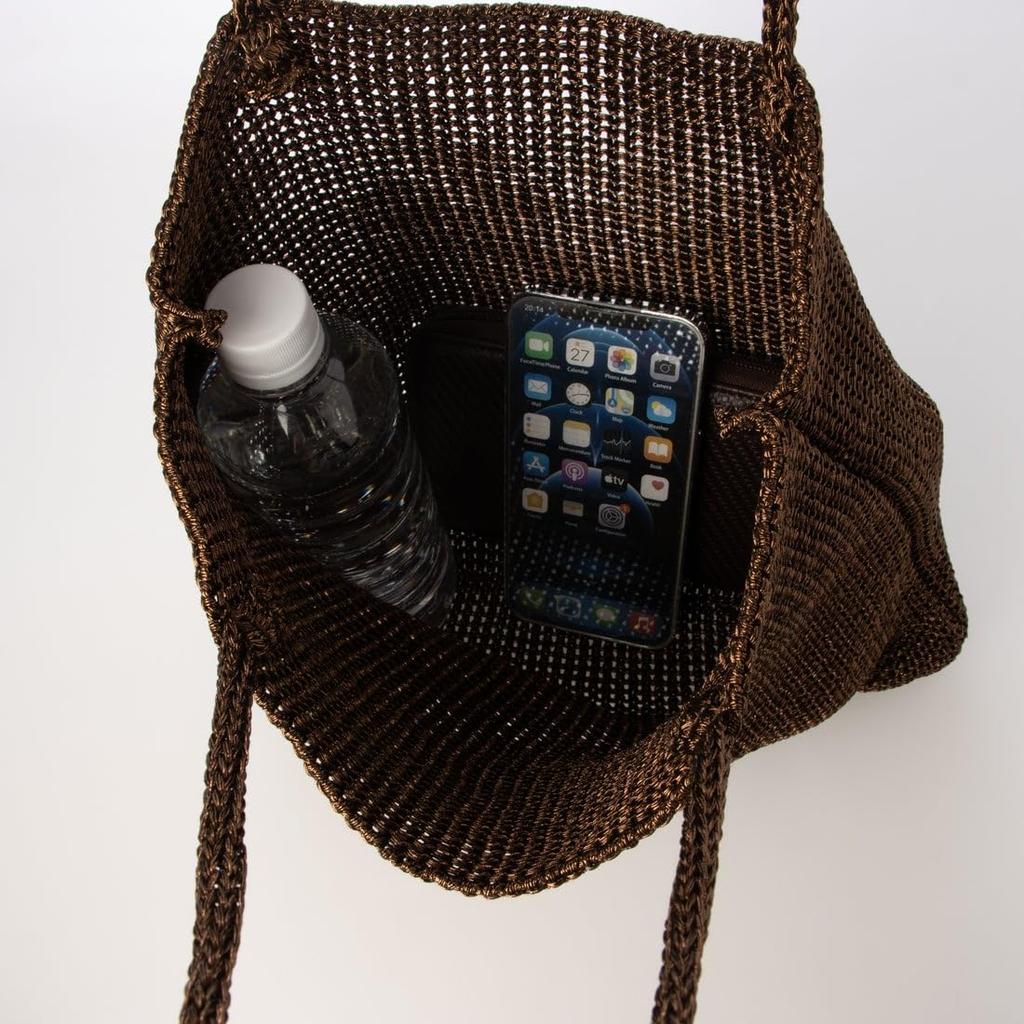 Glitter Yarn Knitted Tote Bag