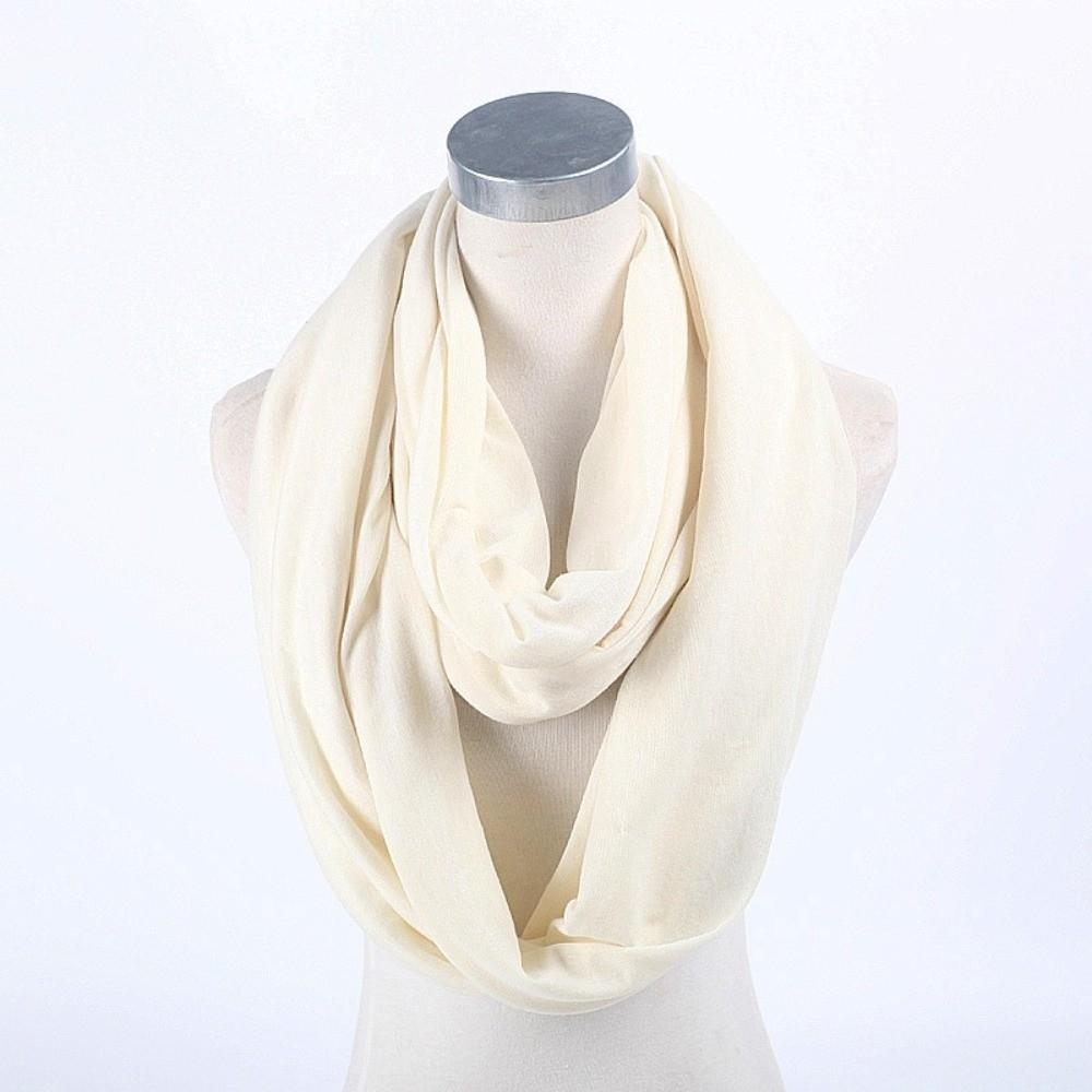Soft Infinity Scarf Solid Color Loop Scarf Fashion Circle Scarf  for Women