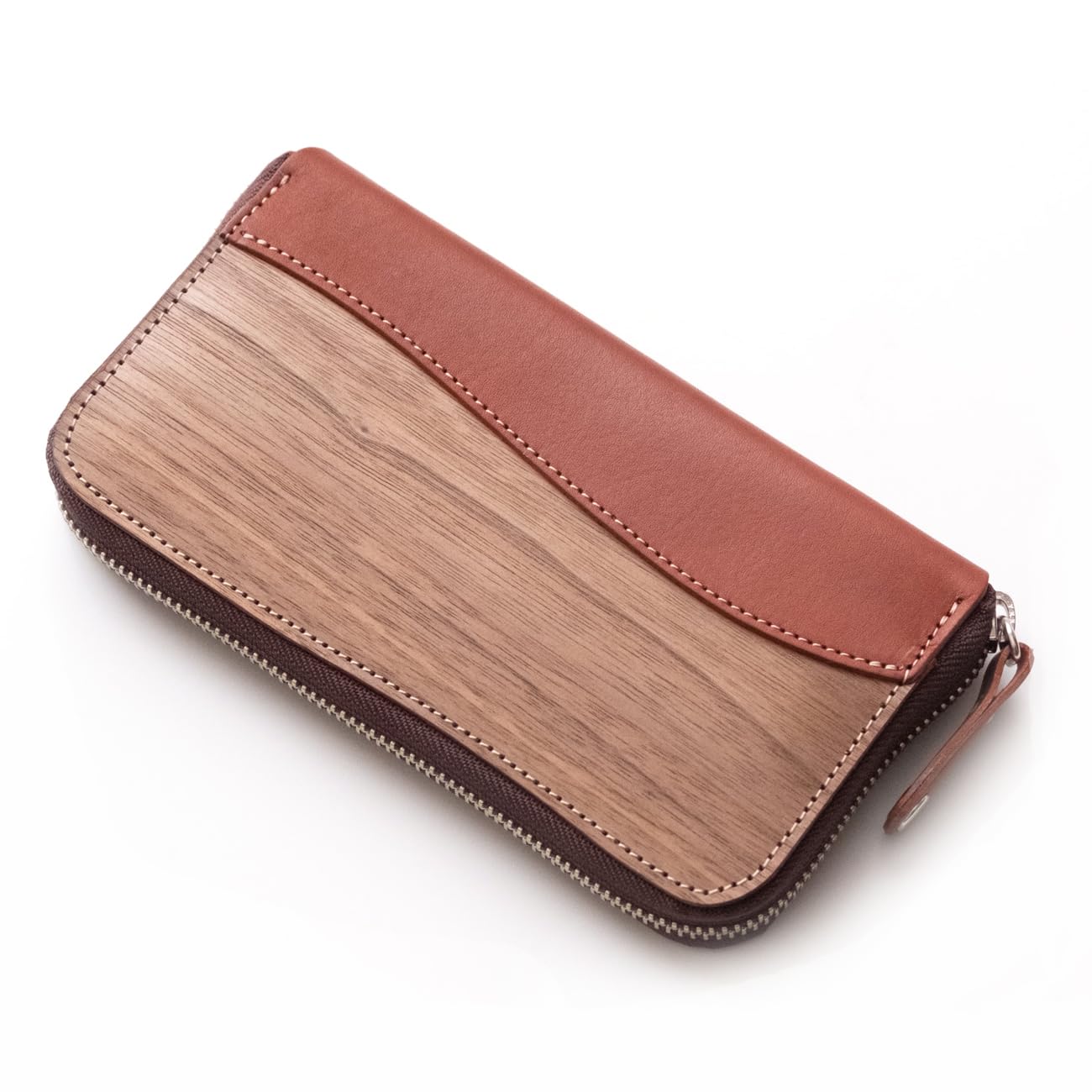 

REAL Round Zip Wallet NE [VARCO WOOD] (Brick)