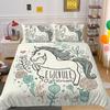 Home Bedding Set Woman 3D Unicorn Cartoon Lovely Home Bedclothes Twin Full Size Polyester Bed Set Cover