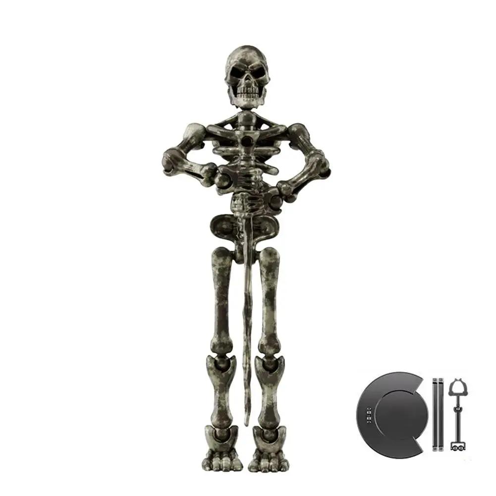 Medieval Doll Warrior Toys DIY Movable Joint Doll Figurine Skeleton Halloween Decorations Toys Skull Mini Gift Stress-relie D5W0