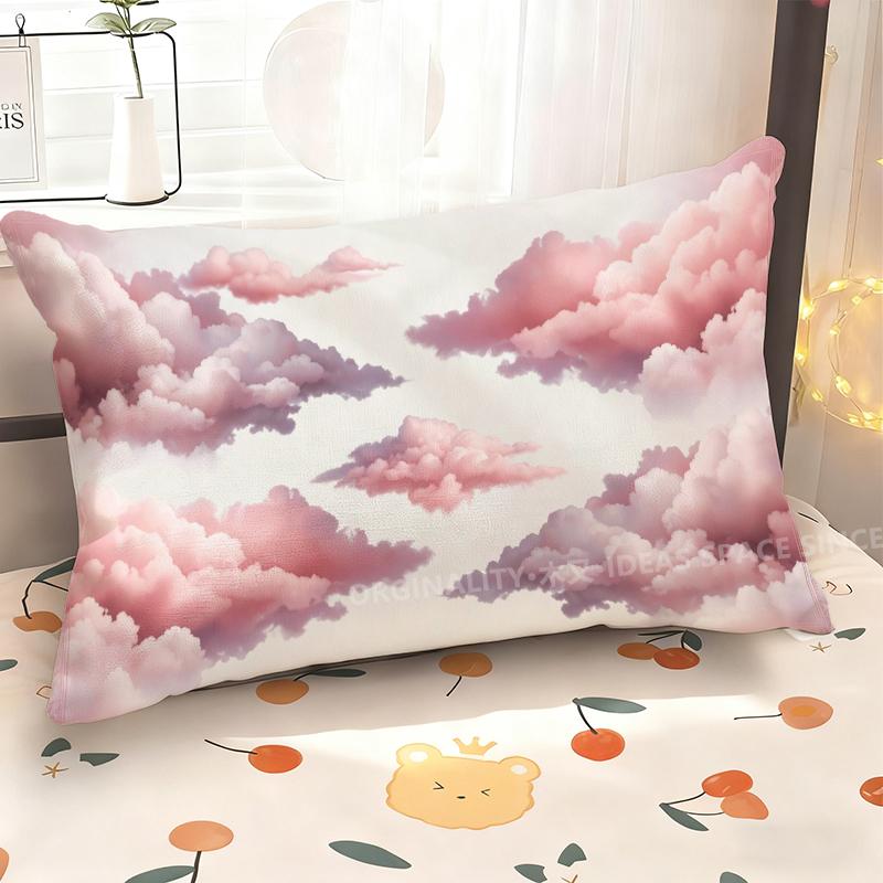 Pink Clouds Patterned Pillowcase Suitable For Sofa Bedroom Car Pillow Cover Cushion Rectangular Back Cushion