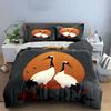 Crane Art Decor Set Soft Comfortable Duvet Cover Bedding Set Included 1*Duvet Cover & 2*Pillowcases, Gift