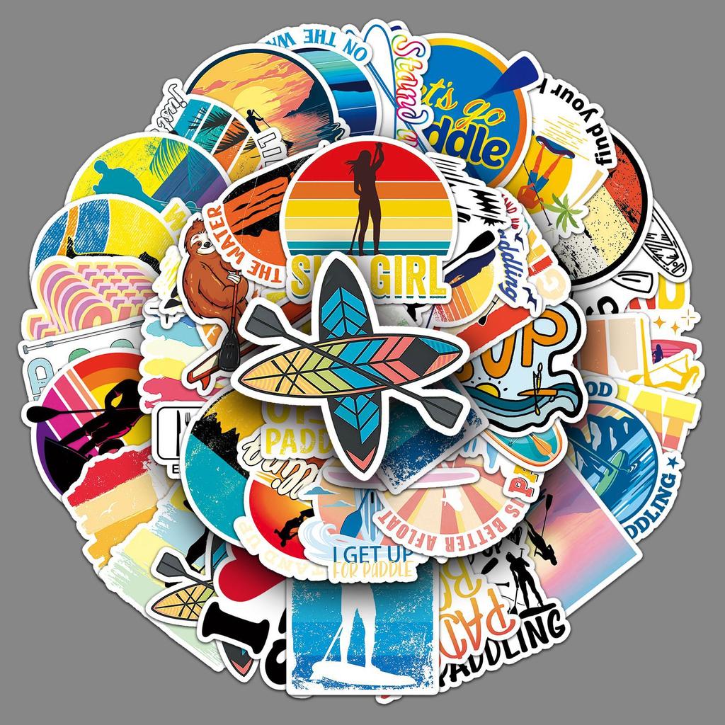 50 Standing Paddle Board Graffiti Stickers Personalized Creative Water Sports Decorative Laptop Stickers
