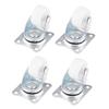 4pcs Universal Swivels Casters, 1 Inch Wheels White Polypropylene 360 Degree Swivels with Iron Plate for Furniture Trolley, Chairs
