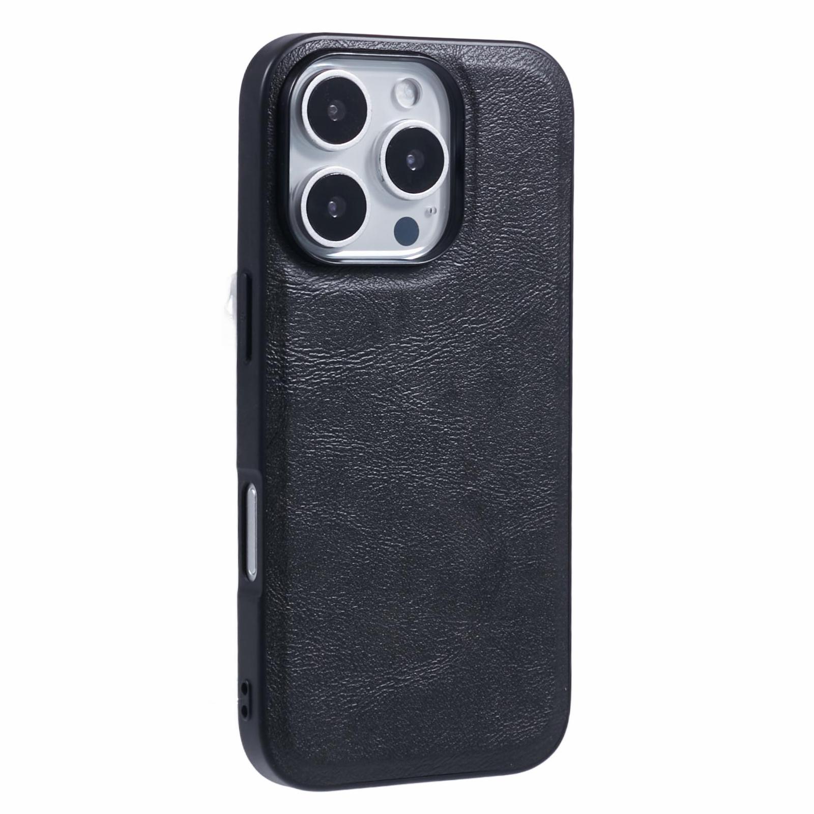 

X-LEVEL Bojue-3 Series For iPhone 16 Pro Case Compatible with MagSafe Leather Coated PC+TPU Phone Cover Black
