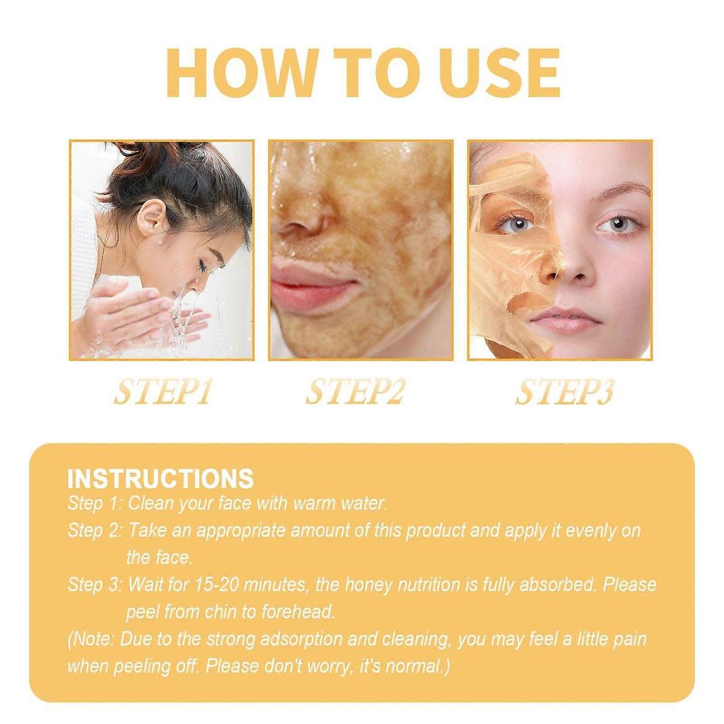 Limited time!!Eelhoe Honey Peel-Off Mask Tightens Pores, Brightens Dull Skin, Gently Removes Blackheads, Apply-On Mask