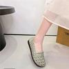 2025 Summer New Hollow Hole Shoes Beef Tendon Soft Sole One Pedal Casual Breathable Mother Shoes Flat Single Shoes Women