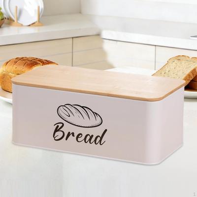 Bread Box Bin Multipurpose Single Layer Gifts Storage Container with Bamboo Lid for Bakery