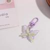 Cute Jelly Butterfly Pendant Sweet Ribbon Bow Keyring Creative Butterfly Keychain  Car Key Pendant