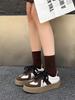 Leather non-slip thick-soled German training shoes women's 2025 autumn new fashion versatile retro color matching casual sports shoes