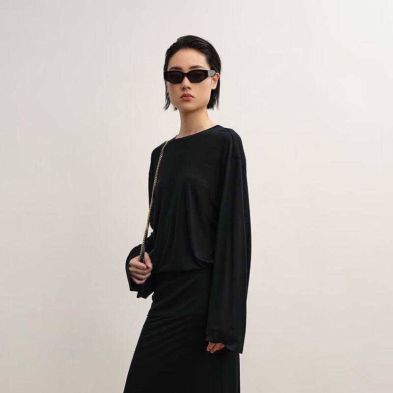 Less 2025 Autumn Round Neck Long Sleeve T-Shirt
