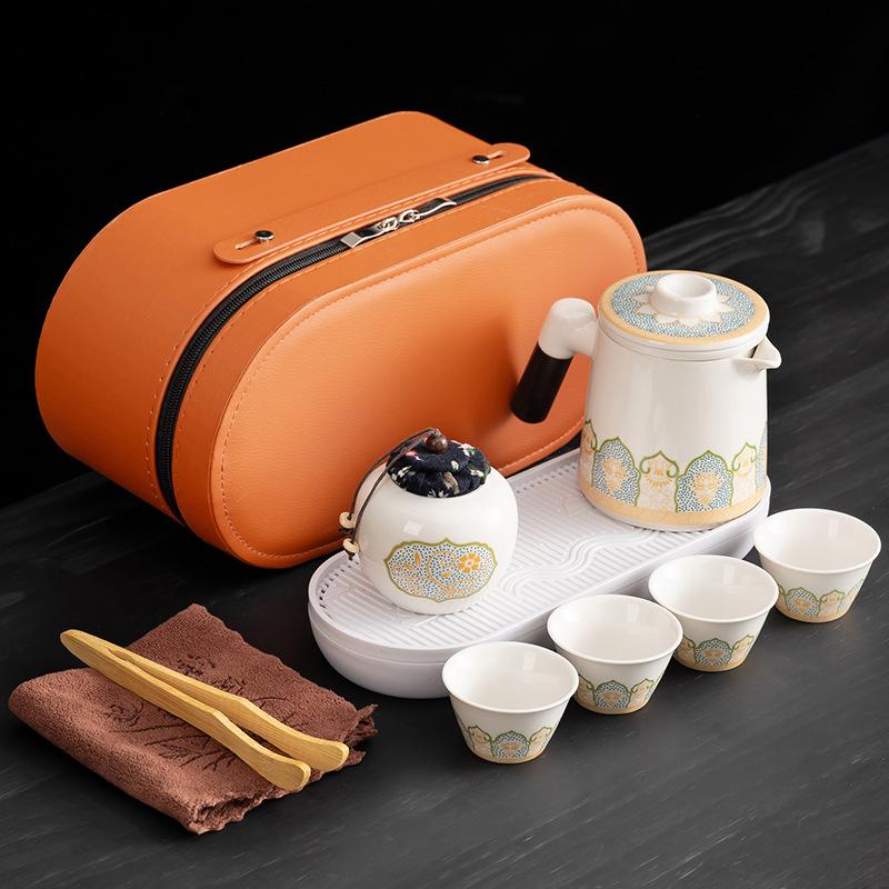 

Travel tea set portable outdoor kung fu tea set simple home camping teapot business
