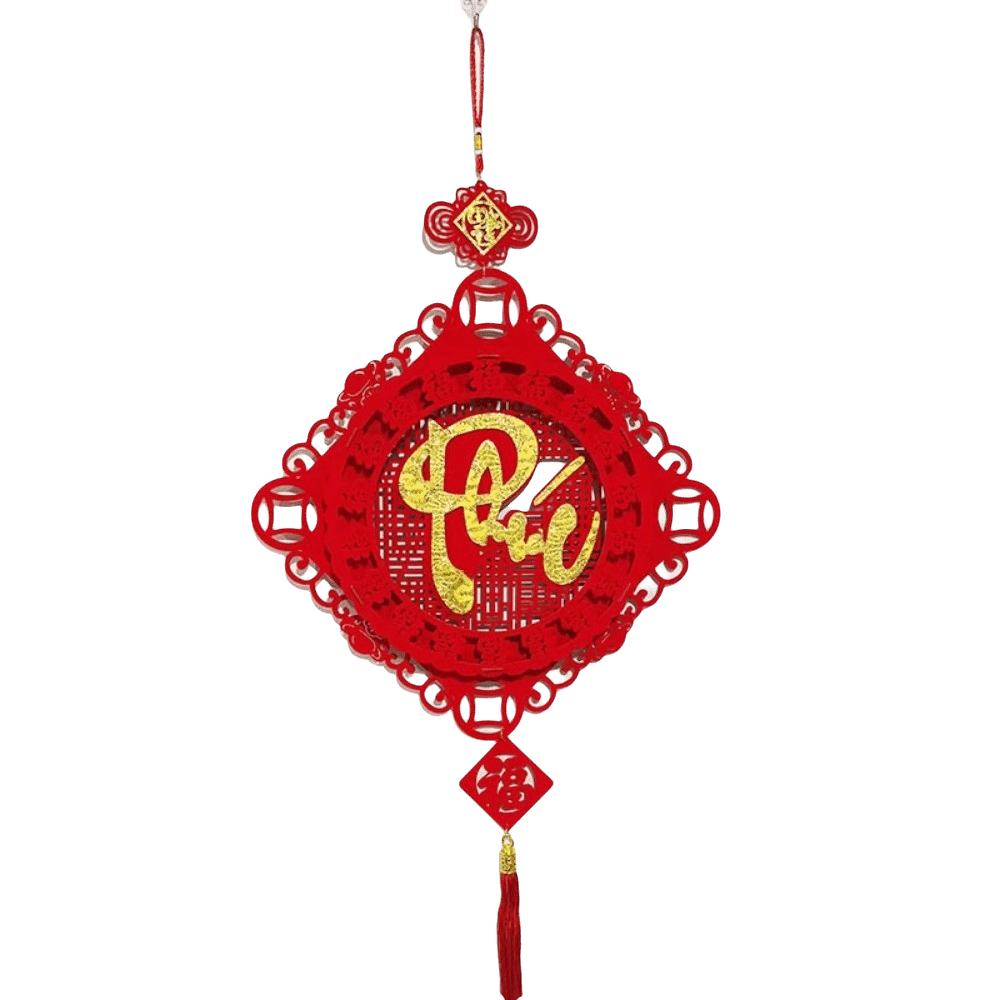 Traditional Lunar New Year Decorations Tassels Chinese Style Goat Year Festival Pendants Blessing Word Fan Shape