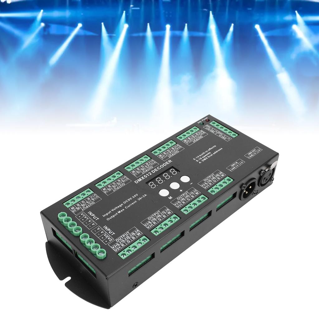 Digital Multiple X 512 Decoder 36CH 2A LED RGBW Digital Multiple X Decoder Controller with Digital Display for Strip Light