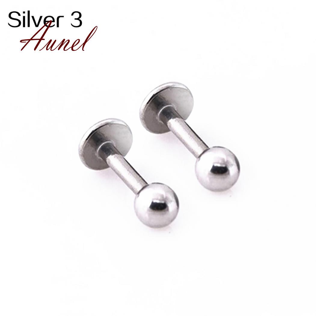 

1 3 45 мм крутые серьги-гвоздики унисекс из титановой стали с шариками и хрящом козелка 3 mm серебряный