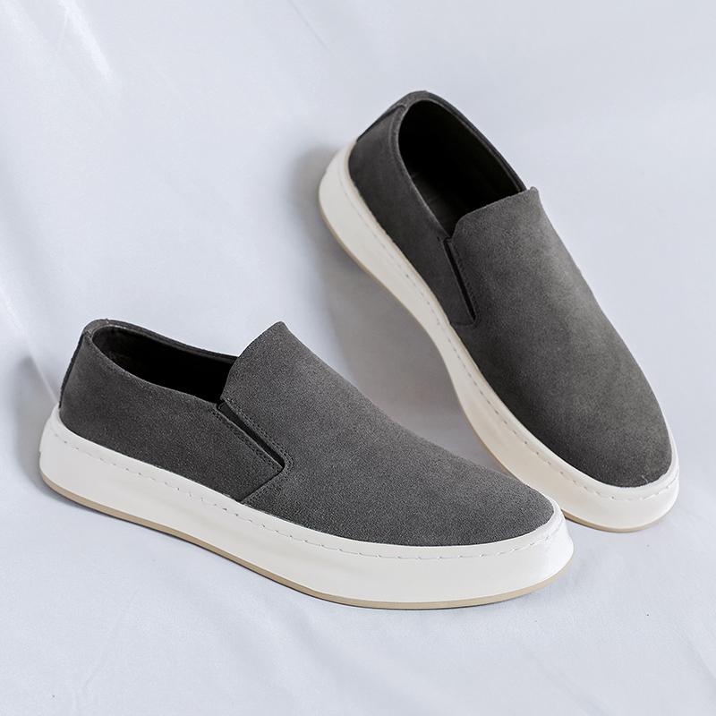FashionNew High Quality Mens Suede Leather Loafers Luxury Handmade Slip On Casual Shoes For Men Driving Shoes Business Sneaker Moccasin