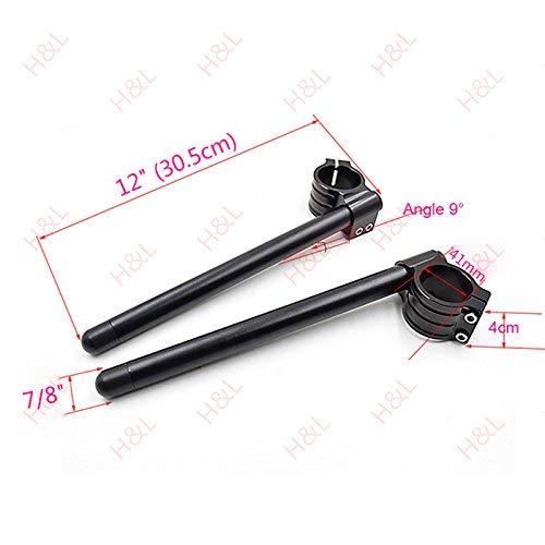 Karun CNC Aluminum Mm Handlebar Replacement for Honda NSR 250 CB 750 Nighthawk ZX6R Yamaha TZR250 Universal Cafe Racer Tilt Angle Bar Assembly Black